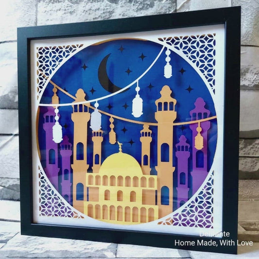 Ramadan or Eid Shadow Frame Box with Light