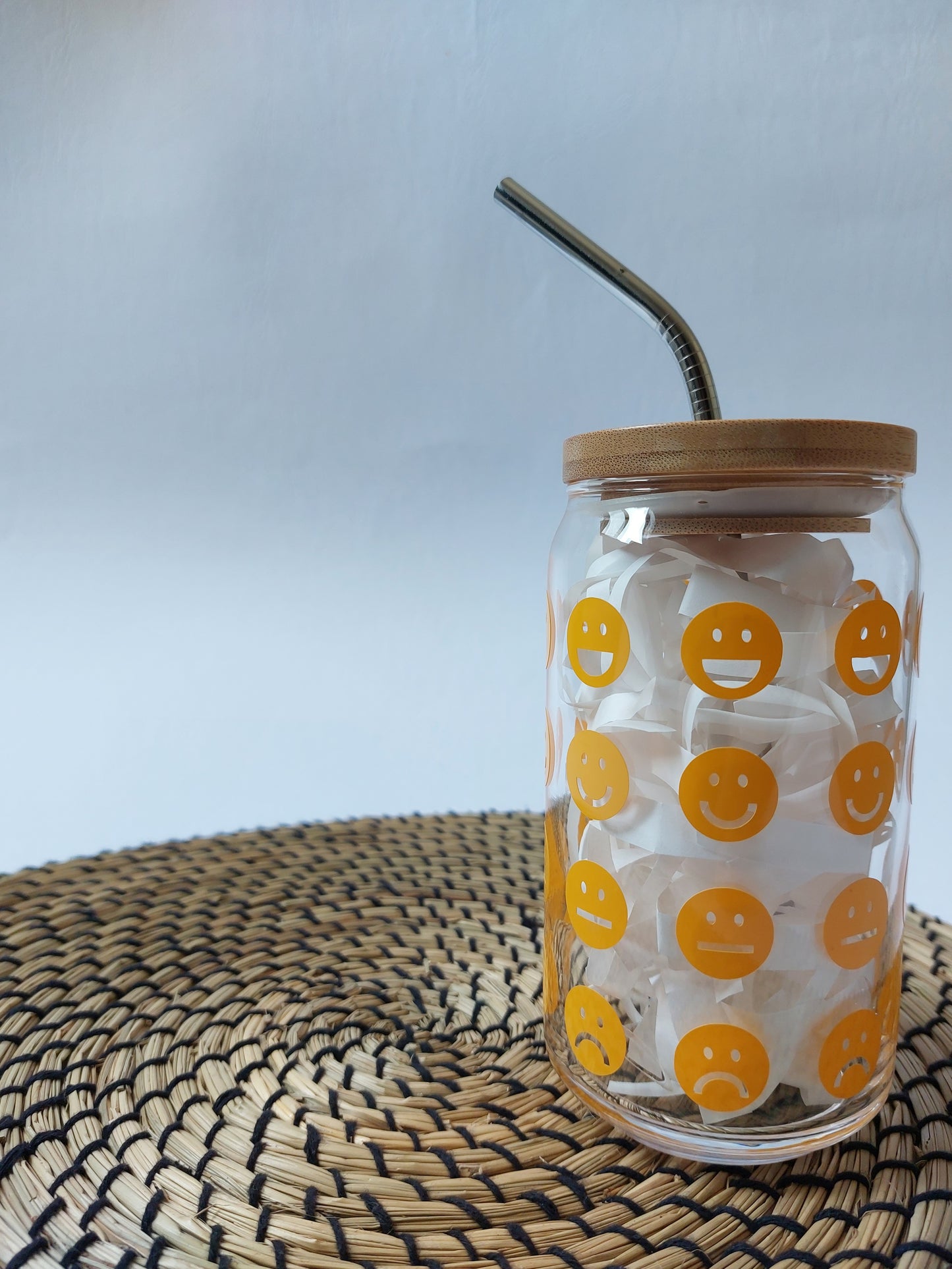 Smiley Face Beverage Rate Libbey Glass Can
