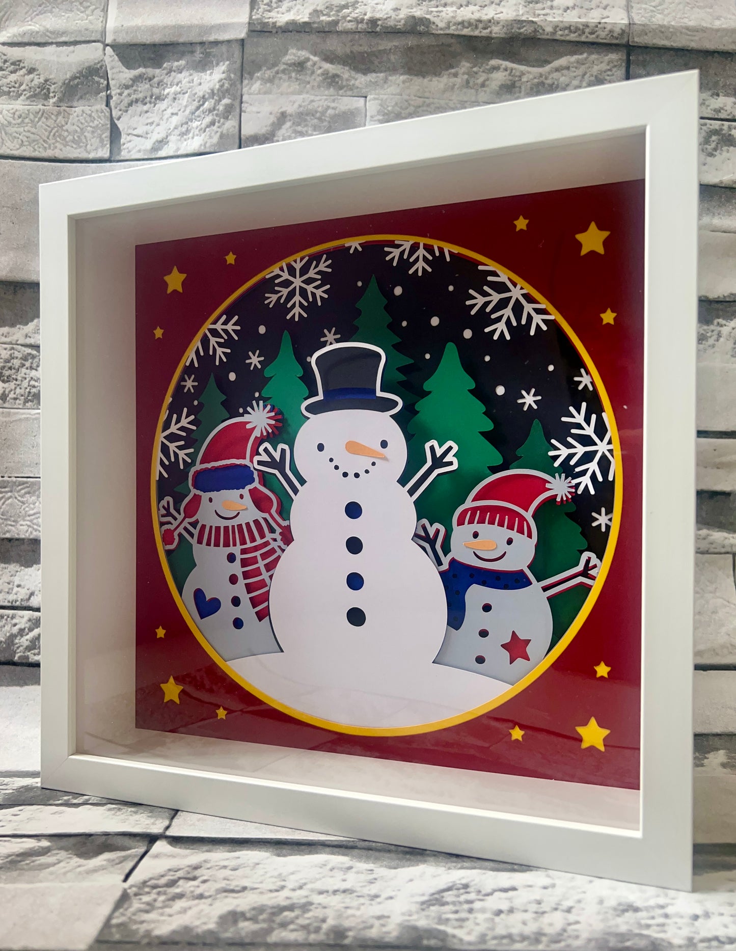 Snowman 3D Christmas Shadowbox Frame