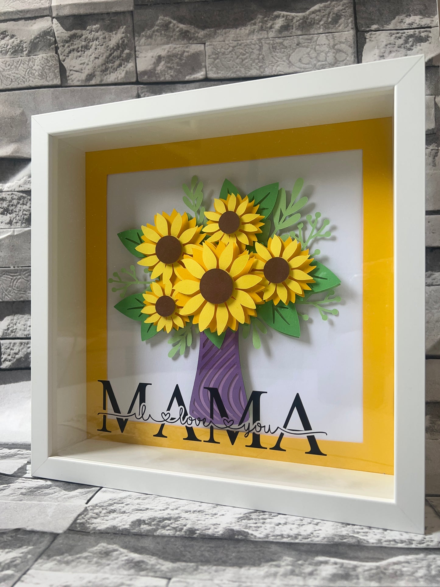 I Love You Mama Flower Frame Shadow Box