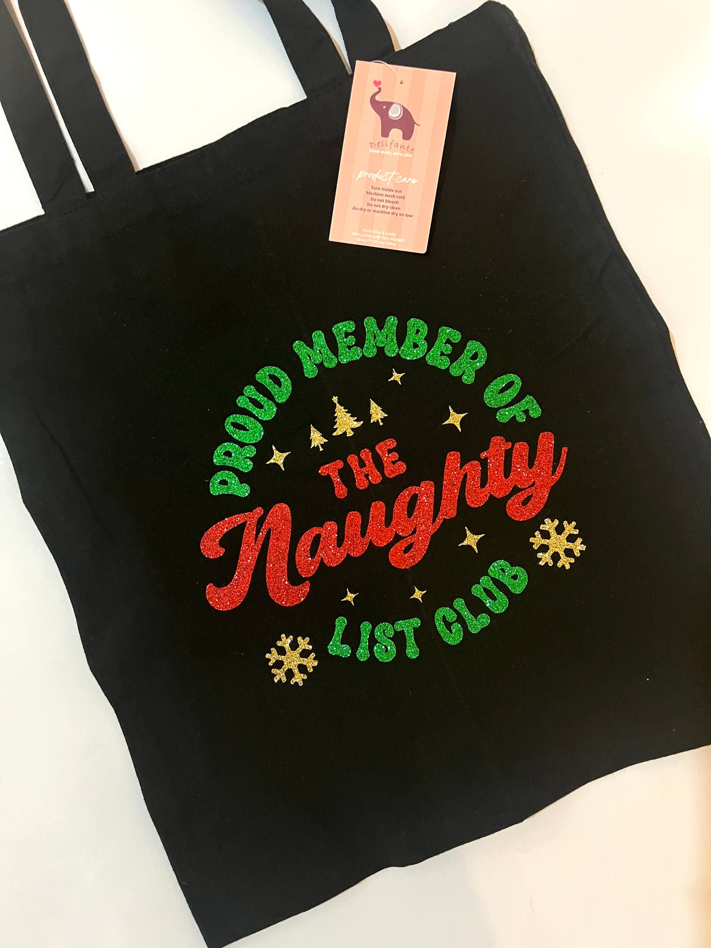 Proud Member of the Naughty List Club Christmas Tote Bag