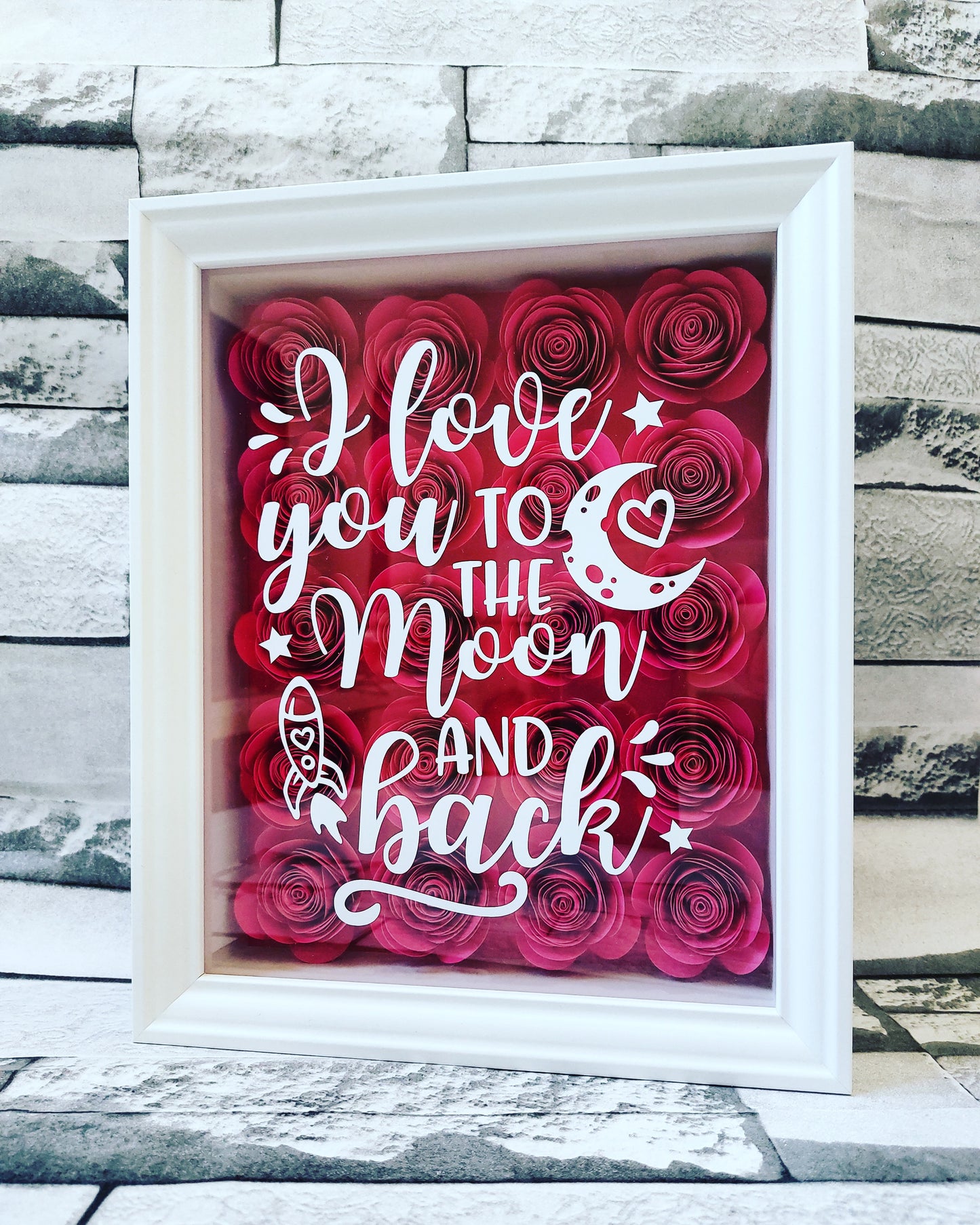 I Love You To The Moon And Back Flower Frame Box